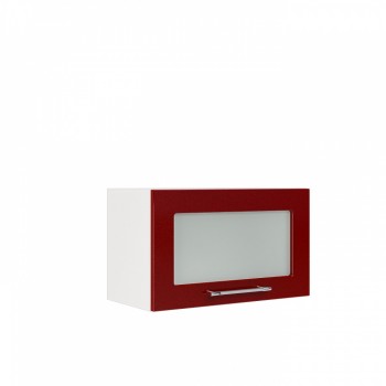 Бруклин ШВГС 600 Шкаф верхний горизонтальный со стеклом (Бетон белый/корпус Белый) в Северном - severnoe.mebel54.com | фото