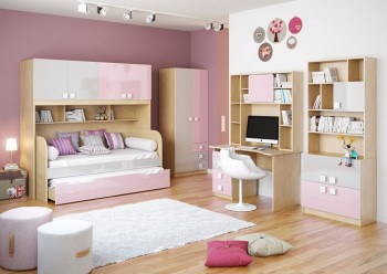Детская комната Грэйси (Розовый/Серый/корпус Клен) в Северном - severnoe.mebel54.com | фото