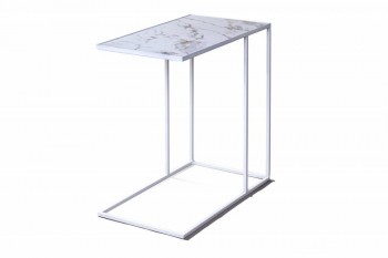 Журнальный столик Stone 018 (Прямоугольный) Металл/Керамика 500 Белый в Северном - severnoe.mebel54.com | фото