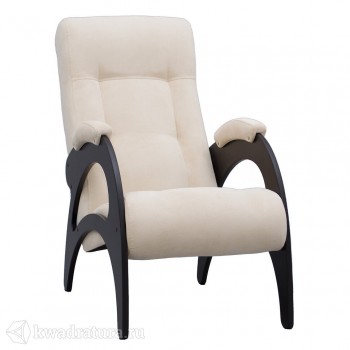 Кресло для отдыха Неаполь Модель 9 без лозы (Венге-эмаль/Ткань Ваниль Verona Vanilla) в Северном - severnoe.mebel54.com | фото