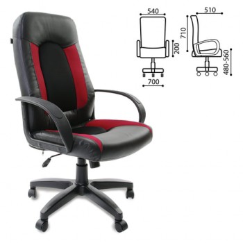 Кресло офисное BRABIX Strike EX-525 (черно-красный) в Северном - severnoe.mebel54.com | фото