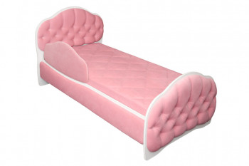 Кровать 160 Гармония 36 Светло-розовый (мягкий бортик) в Северном - severnoe.mebel54.com | фото