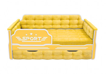 Кровать 170 серии Спорт 1 ящик 74 Жёлтый (мягкие боковые накладки) в Северном - severnoe.mebel54.com | фото