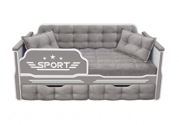 Кровать 170 серии Спорт 2 ящика 45 Серый (подушки) в Северном - severnoe.mebel54.com | фото