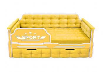 Кровать 170 серии Спорт 2 ящика 74 Жёлтый (мягкие боковые накладки) в Северном - severnoe.mebel54.com | фото