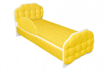 Кровать 180 Атлет 74 жёлтый (мягкий бортик) в Северном - severnoe.mebel54.com | фото