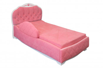 Кровать 190 Гармония Lux 36 Розовый (мягкий бортик) в Северном - severnoe.mebel54.com | фото