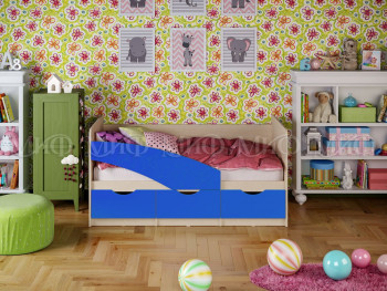 Кровать Бабочки 1,6м (Синий матовый) в Северном - severnoe.mebel54.com | фото