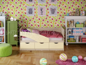 Кровать Бабочки 2,0м (Ваниль матовый) в Северном - severnoe.mebel54.com | фото