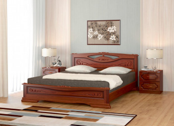 Кровать Карина-7 из массива сосны 1400*2000 Орех в Северном - severnoe.mebel54.com | фото