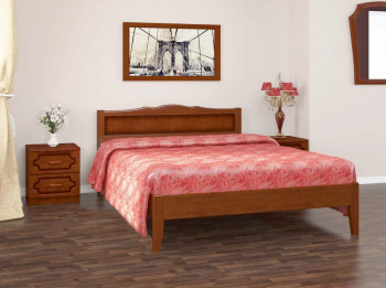 Кровать Карина-7 из массива сосны 1600*2000 Орех в Северном - severnoe.mebel54.com | фото