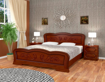 Кровать Карина-8 из массива сосны 1400*2000 Орех в Северном - severnoe.mebel54.com | фото