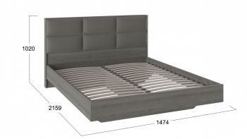 Кровать «Либерти» с мягким изголовьем и подъемным механизмом Хадсон/Ткань Грей/1400 в Северном - severnoe.mebel54.com | фото