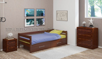 Кровать одинарная ГЛОРИЯ из массива сосны  900*2000 (Орех) в Северном - severnoe.mebel54.com | фото