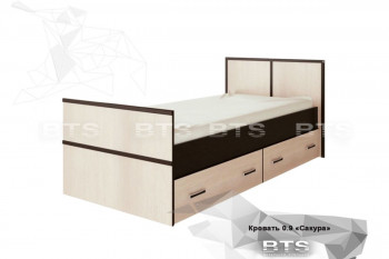 Кровать Сакура с настилом и ящиками 0,9 (Венге/Лоредо) в Северном - severnoe.mebel54.com | фото