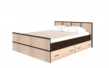 Кровать Сакура с настилом и ящиками 1,4 (Венге/Лоредо) в Северном - severnoe.mebel54.com | фото