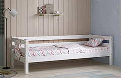 Кровать Соня Вариант 2 с задней защитой Белый полупрозрачный в Северном - severnoe.mebel54.com | фото