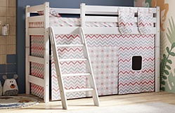 Кровать Соня вариант 6 полувысокая с наклонной лестницей Белый полупрозрачный в Северном - severnoe.mebel54.com | фото