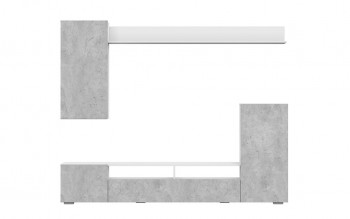 Мебель для гостиной МГС 4 (Белый/Цемент светлый) в Северном - severnoe.mebel54.com | фото