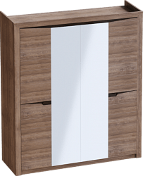 Шкаф четырехдверный Соренто с комплектом полок (3 шт)Дуб стирлинг/Кофе структурный матовый в Северном - severnoe.mebel54.com | фото