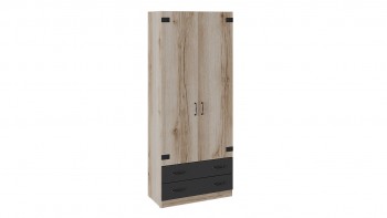 Шкаф для одежды комбинированный «Окланд» (Фон Черный/Дуб Делано) в Северном - severnoe.mebel54.com | фото