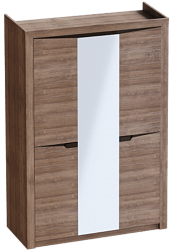 Шкаф трехдверный Соренто Дуб стирлинг/Кофе структурный матовый в Северном - severnoe.mebel54.com | фото